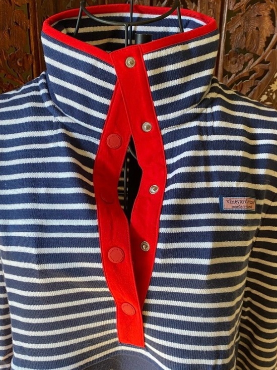 Vineyard Vines Tops - VINEYARD VINES AMERICANA 100% COTTON SNAP-PLACKET SHEP SHIRT POPOVER SZ SMALL